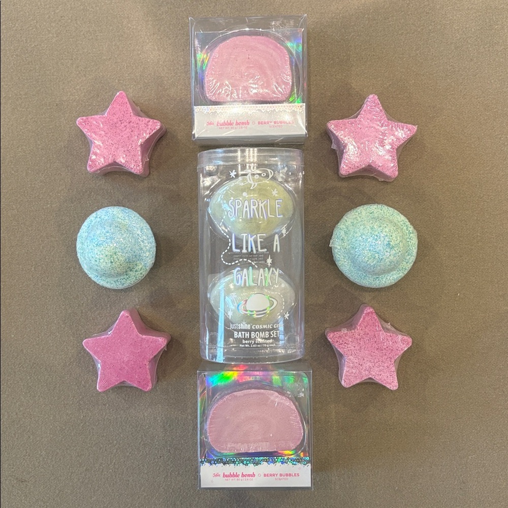 NEW 10 Justice Sparkle Bath Bubble Bombs Galaxy Planets Stars Just Shine Cosmic